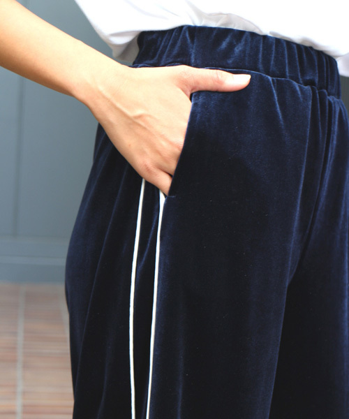 FREE'S MART（フリーズマート）の「◆パイピングラインベロアパンツ（その他パンツ・レディース・ネイビー/ブラウン/ピンク・FREE）」の7枚目の写真