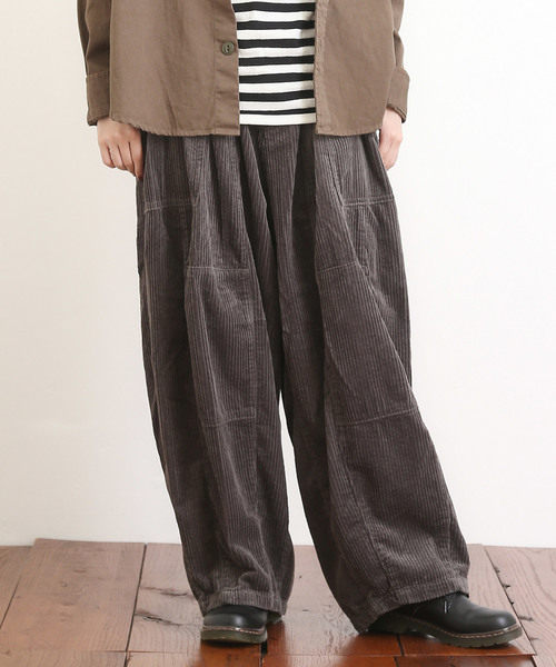 CUBE SUGAR（キューブシュガー）の「6Wコーディロイファティーグパンツ（その他パンツ・レディース・グレー/ピンク/ブルー/キャメル/チャコールグレー・M）」の2枚目の写真