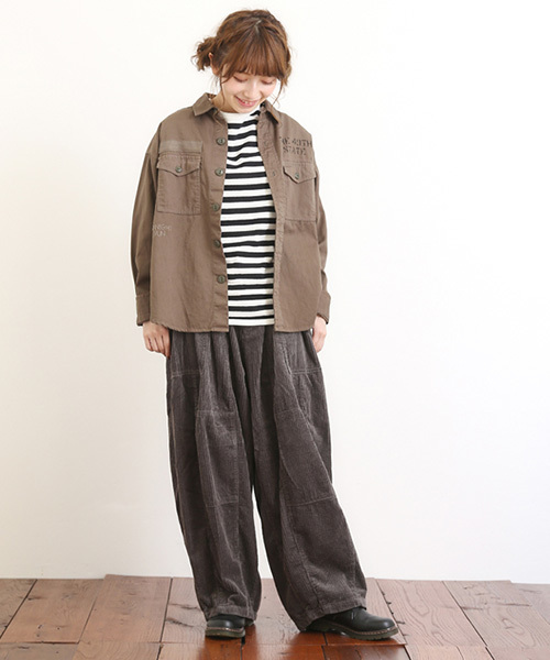 CUBE SUGAR（キューブシュガー）の「6Wコーディロイファティーグパンツ（その他パンツ・レディース・グレー/ピンク/ブルー/キャメル/チャコールグレー・M）」の13枚目の写真