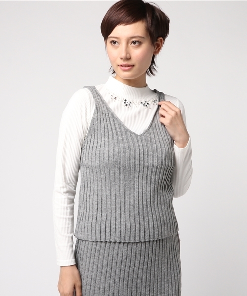 GeeRA（ジーラ）の「リブニットビスチェ＆スカート３点セット（スカート・レディース・ブラック/ブラウン/グレー・S/LL/L/M）」の7枚目の写真