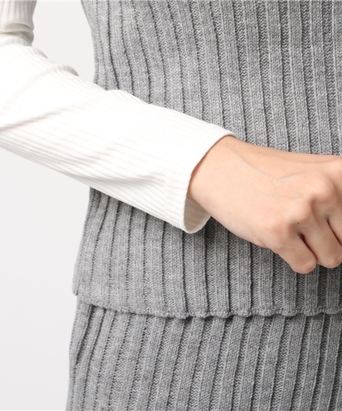 GeeRA（ジーラ）の「リブニットビスチェ＆スカート３点セット（スカート・レディース・ブラック/ブラウン/グレー・S/LL/L/M）」の8枚目の写真