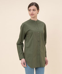 コーデュラ ノーカラーシャツチュニック