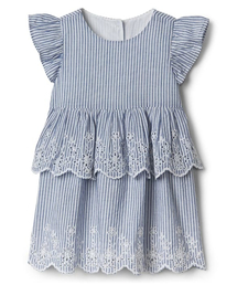 GAP | Gap ストライプ フラッタースリーブドレス(ワンピース)