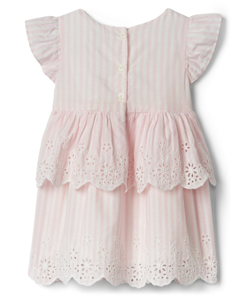 GAP（ギャップ）の「Gap ストライプ フラッタースリーブドレス（ワンピース・キッズ・ライトピンク/ブルー系その他・18-24M/6-12M/12-18M/0-3M/3-6M）」の3枚目の写真