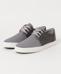 ニットアッパーPUレザー切り替えローカットチャッカスニーカー