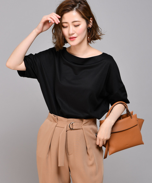 RIVE DROITE（リヴドロワ）の「【洗える】テンセルワイドカットソー（Tシャツ/カットソー・レディース・ブラック/ベージュ/オレンジ・FREE）」の8枚目の写真