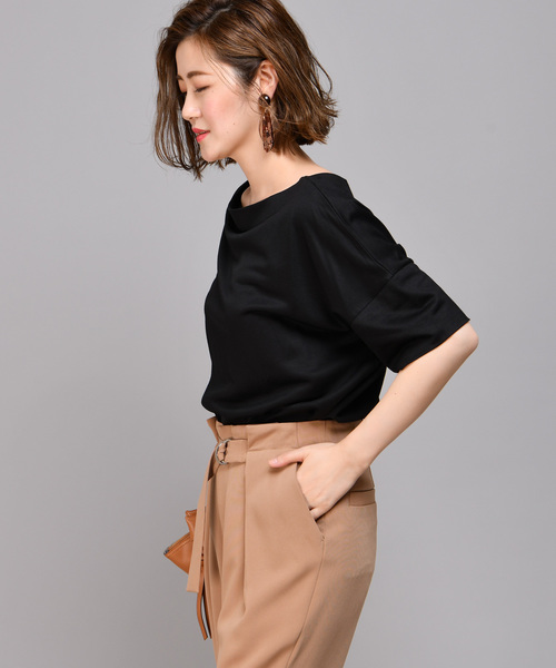 RIVE DROITE（リヴドロワ）の「【洗える】テンセルワイドカットソー（Tシャツ/カットソー・レディース・ブラック/ベージュ/オレンジ・FREE）」の9枚目の写真