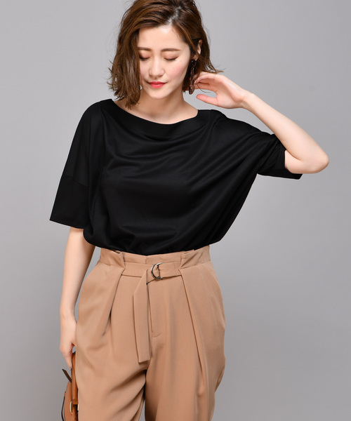 RIVE DROITE（リヴドロワ）の「【洗える】テンセルワイドカットソー（Tシャツ/カットソー・レディース・ブラック/ベージュ/オレンジ・FREE）」の10枚目の写真