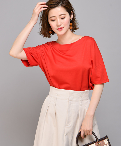 RIVE DROITE（リヴドロワ）の「【洗える】テンセルワイドカットソー（Tシャツ/カットソー・レディース・ブラック/ベージュ/オレンジ・FREE）」の14枚目の写真