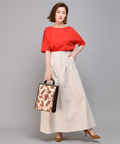 RIVE DROITE（リヴドロワ）の「【洗える】テンセルワイドカットソー（Tシャツ/カットソー・レディース・ブラック/ベージュ/オレンジ・FREE）」の18枚目の写真