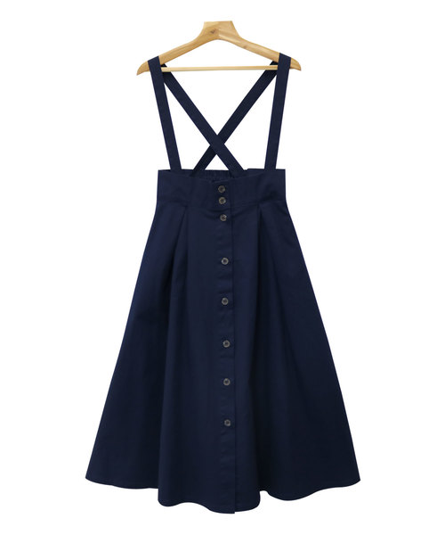 andme（アンドミー）の「綿ツイルマキシ丈フレアスカート ジャンパースカート（スカート・レディース・ベージュ/ネイビー/カーキ・M/L）」の17枚目の写真