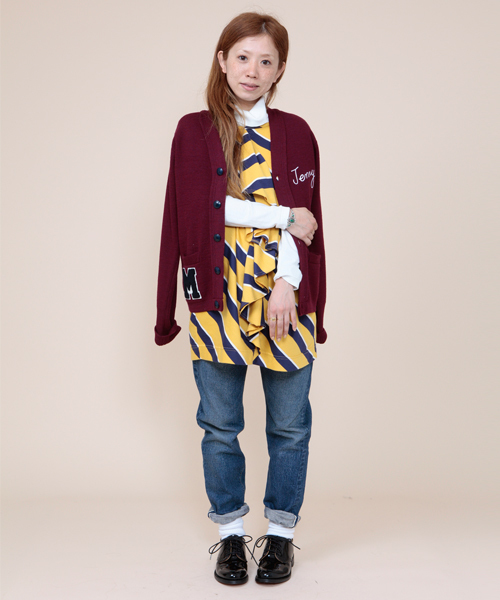 BEAMS BOY（ビームスボーイ）の「□BEAMS BOY / 12ゲージ ハーフミラノスクールVカーディガン（カーディガン/ボレロ・レディース・ブラック/ワイン・ONE SIZE）」の15枚目の写真