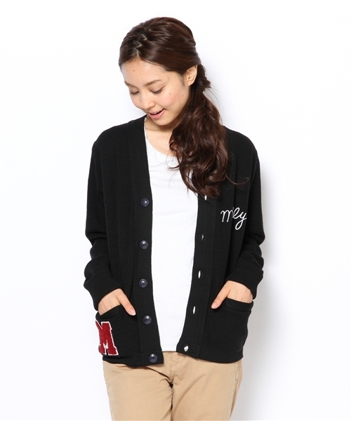 BEAMS BOY（ビームスボーイ）の「□BEAMS BOY / 12ゲージ ハーフミラノスクールVカーディガン（カーディガン/ボレロ・レディース・ブラック/ワイン・ONE SIZE）」の6枚目の写真