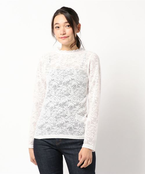LOWRYS FARM(ローリーズファーム)の「キモウレースプルオーバー 814077(Tシャツ/カットソー・レディース・ブラック/エンジ/オフホワイト・MEDIUM/LARGE)」の11枚目の写真