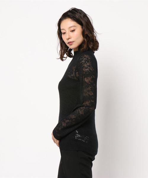 LOWRYS FARM(ローリーズファーム)の「キモウレースプルオーバー 814077(Tシャツ/カットソー・レディース・ブラック/エンジ/オフホワイト・MEDIUM/LARGE)」の5枚目の写真
