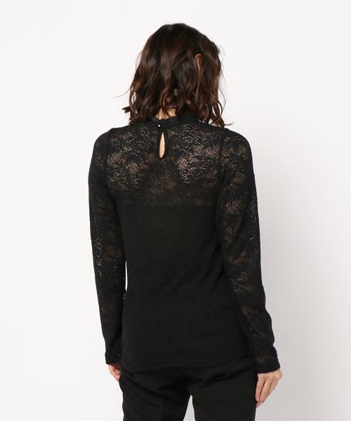 LOWRYS FARM(ローリーズファーム)の「キモウレースプルオーバー 814077(Tシャツ/カットソー・レディース・ブラック/エンジ/オフホワイト・MEDIUM/LARGE)」の4枚目の写真
