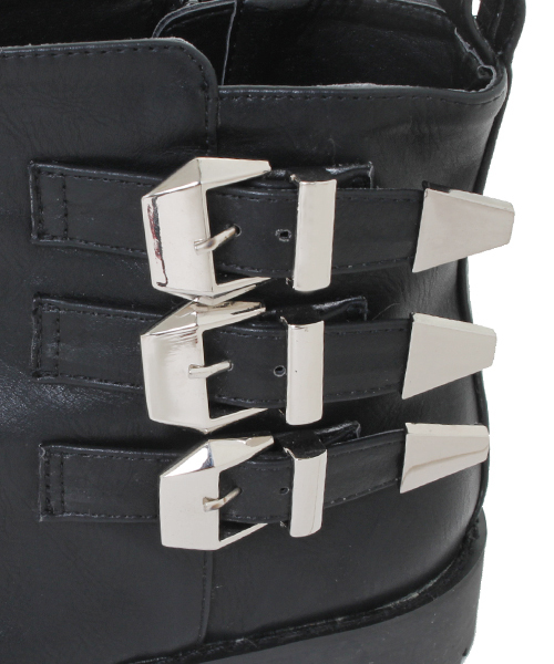 WEGO（ウィゴー）の「WEGO/ベルトブーツ（ブーツ・レディース・ブラック・23.5/24.5）」の5枚目の写真