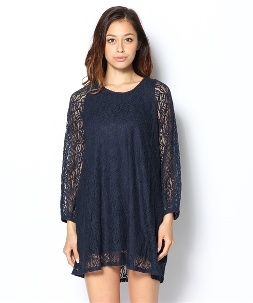 mystic(ミスティック)の「レースフレアOP(ワンピース・レディース・ネイビー/オフホワイト/ベージュ/ブラック・フリ-)」の5枚目の写真