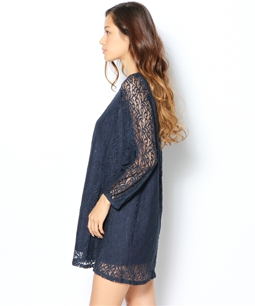 mystic(ミスティック)の「レースフレアOP(ワンピース・レディース・ネイビー/オフホワイト/ベージュ/ブラック・フリ-)」の6枚目の写真