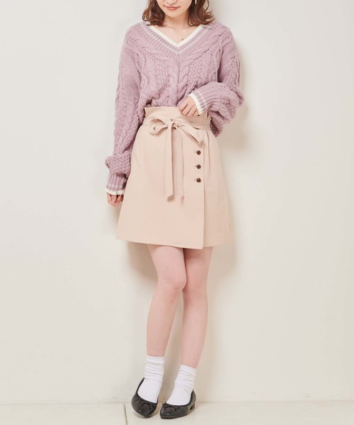 one after another NICE CLAUP（ワンアフターアナザーナイスクラップ）の「チルデンニット（ニット/セーター・レディース・アイボリー/ネイビー/ピンク/ブルー・FREE）」の12枚目の写真