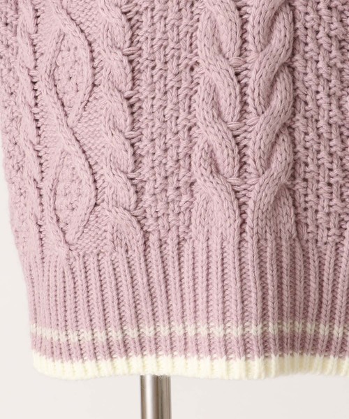one after another NICE CLAUP（ワンアフターアナザーナイスクラップ）の「チルデンニット（ニット/セーター・レディース・アイボリー/ネイビー/ピンク/ブルー・FREE）」の11枚目の写真