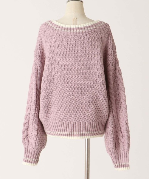 one after another NICE CLAUP（ワンアフターアナザーナイスクラップ）の「チルデンニット（ニット/セーター・レディース・アイボリー/ネイビー/ピンク/ブルー・FREE）」の9枚目の写真