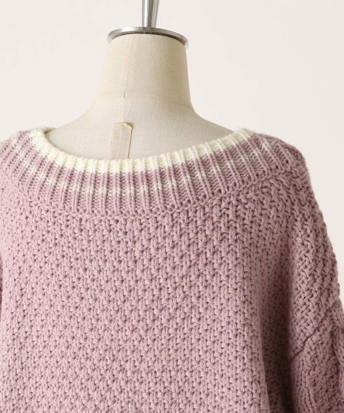 one after another NICE CLAUP（ワンアフターアナザーナイスクラップ）の「チルデンニット（ニット/セーター・レディース・アイボリー/ネイビー/ピンク/ブルー・FREE）」の14枚目の写真
