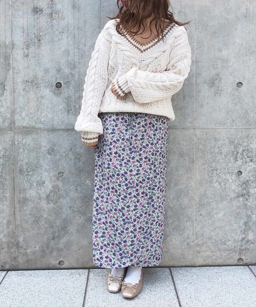 one after another NICE CLAUP（ワンアフターアナザーナイスクラップ）の「チルデンニット（ニット/セーター・レディース・アイボリー/ネイビー/ピンク/ブルー・FREE）」の19枚目の写真