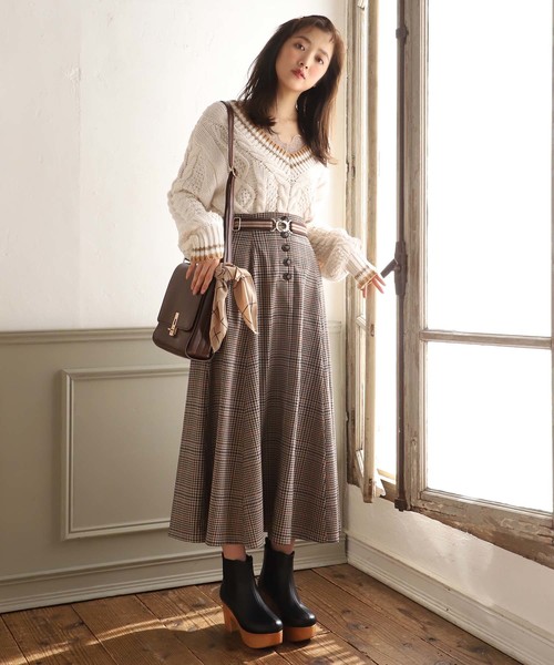 one after another NICE CLAUP（ワンアフターアナザーナイスクラップ）の「チルデンニット（ニット/セーター・レディース・アイボリー/ネイビー/ピンク/ブルー・FREE）」の15枚目の写真