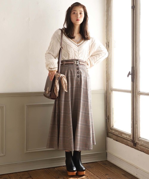 one after another NICE CLAUP（ワンアフターアナザーナイスクラップ）の「チルデンニット（ニット/セーター・レディース・アイボリー/ネイビー/ピンク/ブルー・FREE）」の22枚目の写真