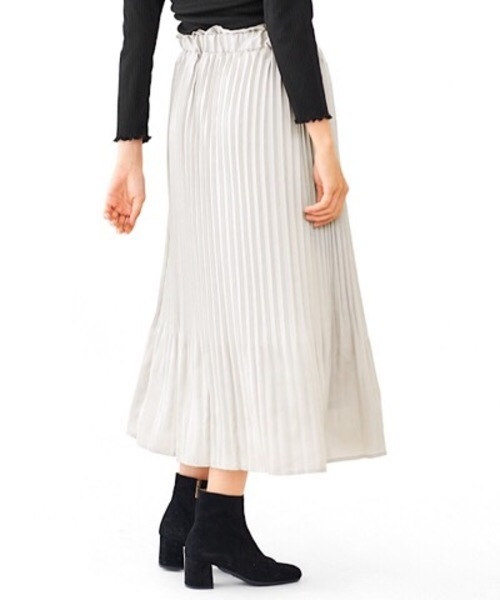 flower（フラワー）の「メタリックプリーツスカート（スカート・レディース・ベージュ/グレー・FREE）」の10枚目の写真