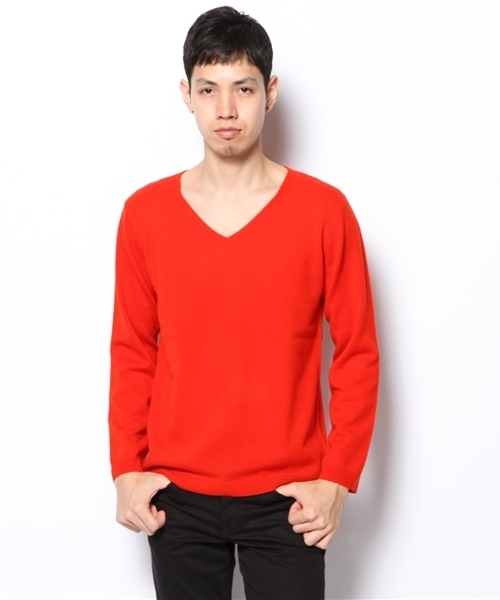 SHIPS JET BLUE（シップスジェットブルー）の「JB: カシミヤ Vネックニット（ニット/セーター・メンズ・ブラック/チャコールグレー/グリーン/オレンジ・LARGE/SMALL/MEDIUM）」の14枚目の写真