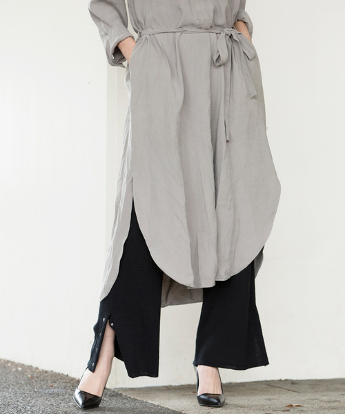 Luz Llena（ラズレナ）の「裾ボタンニットワイドパンツ（その他パンツ・レディース・ブラック/ベージュ/グレー・MEDIUM）」の4枚目の写真