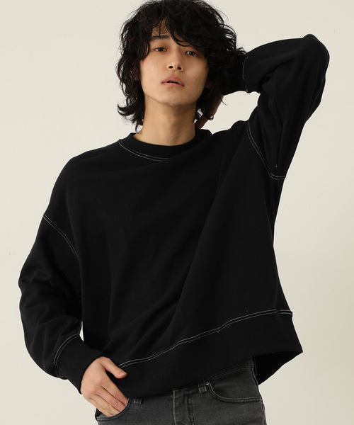 STUDIOUS（ステュディオス）の「【STUDIOUS】ボリュームスリーブステッチクルースウェット（スウェット・メンズ・ホワイト/ブラック・1/2/3）」の17枚目の写真