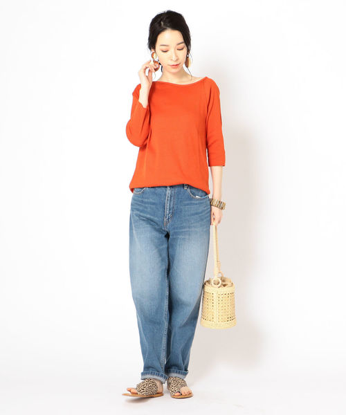 SHIPS(シップス)の「Prefer SHIPS:7部袖アシンメトリーカットソー(Tシャツ/カットソー・レディース・ベージュ/グレー/オレンジ/ライトグリーン・ONE SIZE)」の8枚目の写真