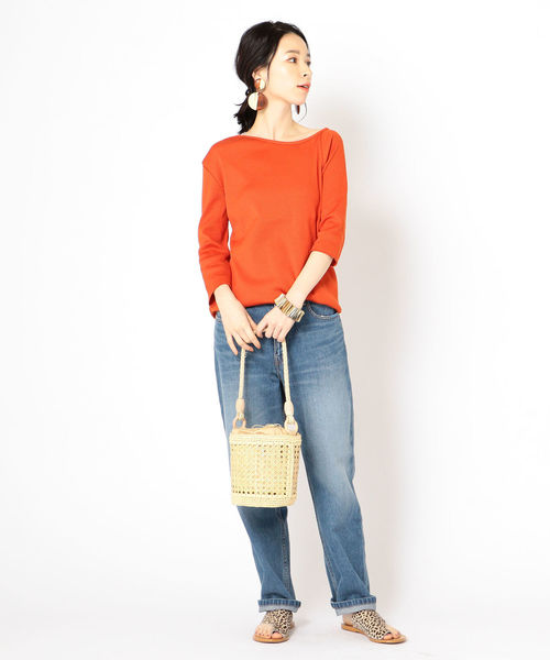 SHIPS(シップス)の「Prefer SHIPS:7部袖アシンメトリーカットソー(Tシャツ/カットソー・レディース・ベージュ/グレー/オレンジ/ライトグリーン・ONE SIZE)」の7枚目の写真