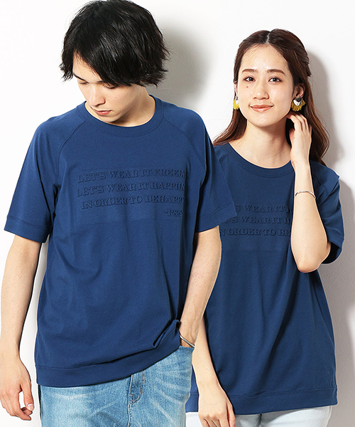 Purple&Yellow(パープルアンドイエロー)の「メッセージロゴ ラグランスリーブ Tシャツ(Tシャツ/カットソー・メンズ・ブラック/レッド/ブルー/アイボリー・SMALL/MEDIUM/LARGE/X-LARGE/X-SMALL)」の4枚目の写真
