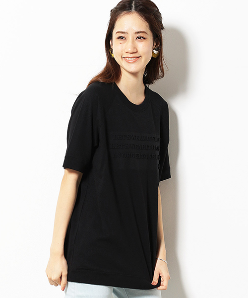 Purple&Yellow(パープルアンドイエロー)の「メッセージロゴ ラグランスリーブ Tシャツ(Tシャツ/カットソー・メンズ・ブラック/レッド/ブルー/アイボリー・SMALL/MEDIUM/LARGE/X-LARGE/X-SMALL)」の11枚目の写真