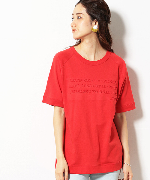 Purple&Yellow(パープルアンドイエロー)の「メッセージロゴ ラグランスリーブ Tシャツ(Tシャツ/カットソー・メンズ・ブラック/レッド/ブルー/アイボリー・SMALL/MEDIUM/LARGE/X-LARGE/X-SMALL)」の12枚目の写真