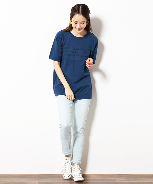 Purple&Yellow(パープルアンドイエロー)の「メッセージロゴ ラグランスリーブ Tシャツ(Tシャツ/カットソー・メンズ・ブラック/レッド/ブルー/アイボリー・SMALL/MEDIUM/LARGE/X-LARGE/X-SMALL)」の14枚目の写真