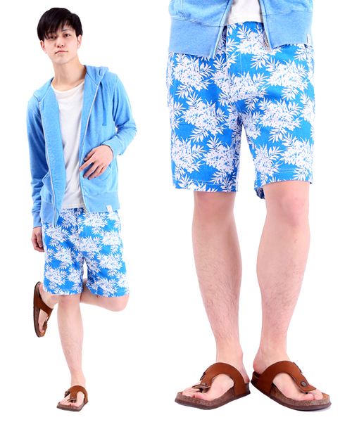 WEGO(ウィゴー)の「WEGO/ボタニカルショーツ(その他パンツ・メンズ・ブラック/ブルー/ホワイト/ネイビー・LARGE/MEDIUM)」の1枚目の写真