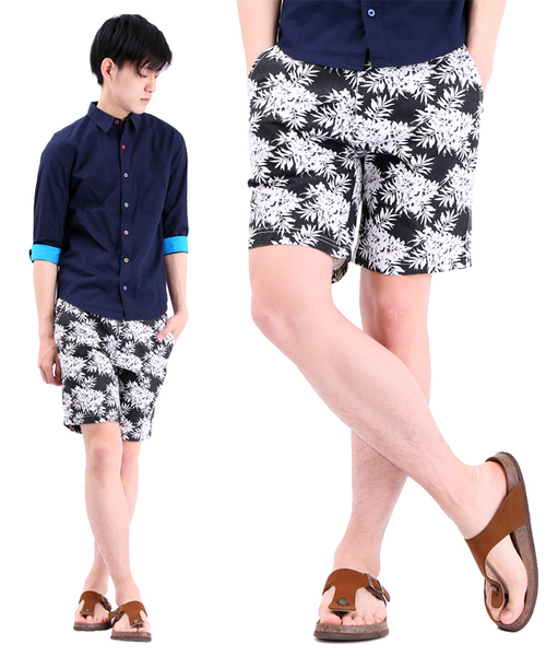 WEGO(ウィゴー)の「WEGO/ボタニカルショーツ(その他パンツ・メンズ・ブラック/ブルー/ホワイト/ネイビー・LARGE/MEDIUM)」の3枚目の写真