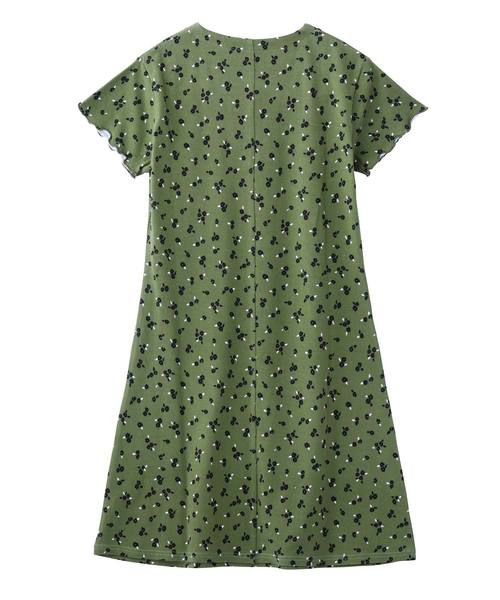 X-girl（エックスガール）の「FLORAL DRESS（ワンピース・レディース・ブラック/ライトパープル/オリーブ・1/2）」の4枚目の写真