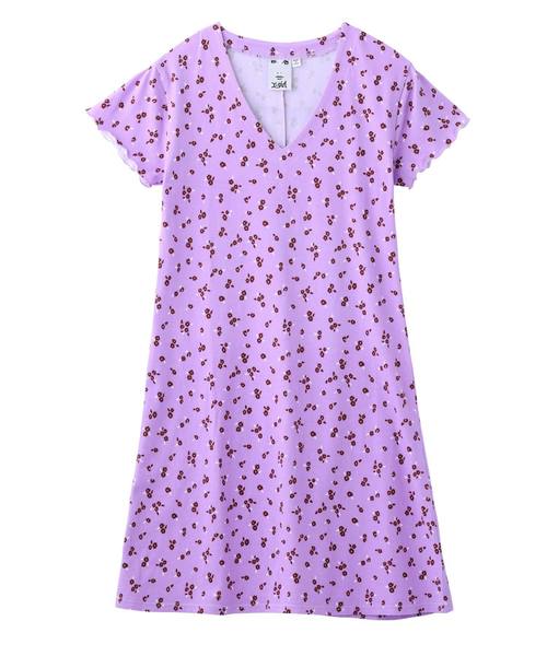 X-girl（エックスガール）の「FLORAL DRESS（ワンピース・レディース・ブラック/ライトパープル/オリーブ・1/2）」の6枚目の写真