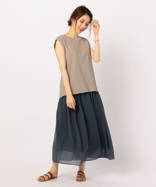 NOLLEY’S(ノーリーズ)の「ワッフルバックスリットノースリーブカットソー(Tシャツ/カットソー・レディース・ホワイト/ブラック/グレイッシュベージュ・38)」の19枚目の写真