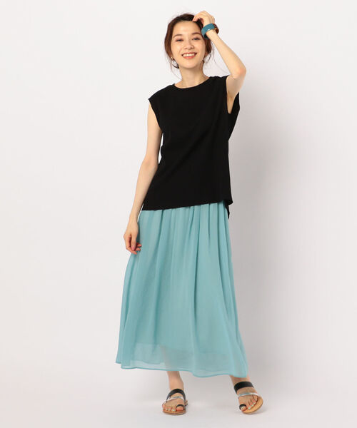 NOLLEY’S(ノーリーズ)の「ワッフルバックスリットノースリーブカットソー(Tシャツ/カットソー・レディース・ホワイト/ブラック/グレイッシュベージュ・38)」の17枚目の写真