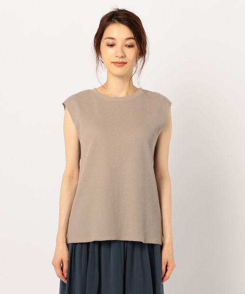NOLLEY’S(ノーリーズ)の「ワッフルバックスリットノースリーブカットソー(Tシャツ/カットソー・レディース・ホワイト/ブラック/グレイッシュベージュ・38)」の13枚目の写真
