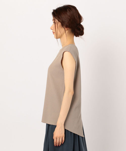 NOLLEY’S(ノーリーズ)の「ワッフルバックスリットノースリーブカットソー(Tシャツ/カットソー・レディース・ホワイト/ブラック/グレイッシュベージュ・38)」の9枚目の写真