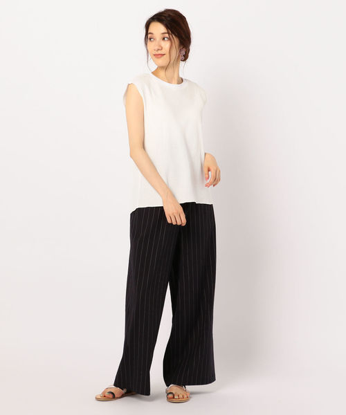 NOLLEY’S(ノーリーズ)の「ワッフルバックスリットノースリーブカットソー(Tシャツ/カットソー・レディース・ホワイト/ブラック/グレイッシュベージュ・38)」の8枚目の写真
