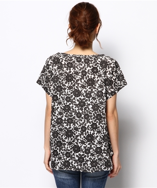 coen（コーエン）の「テンセル混大花柄ブラウス（シャツ/ブラウス・レディース・ライラック/イエロー/ブラック・フリー）」の10枚目の写真